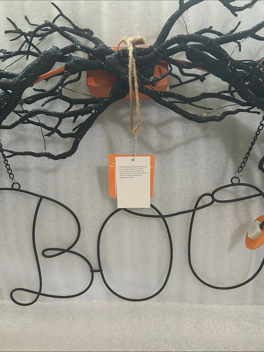 Target 25” Black and Orange LED battery operated Halloween 'Boo' Wreath